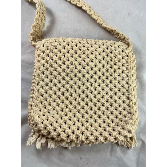Mister Ernest Macrame Shoulder Bag Purse Woven in the Philippines Vintage 1970s - Picture 6 of 9